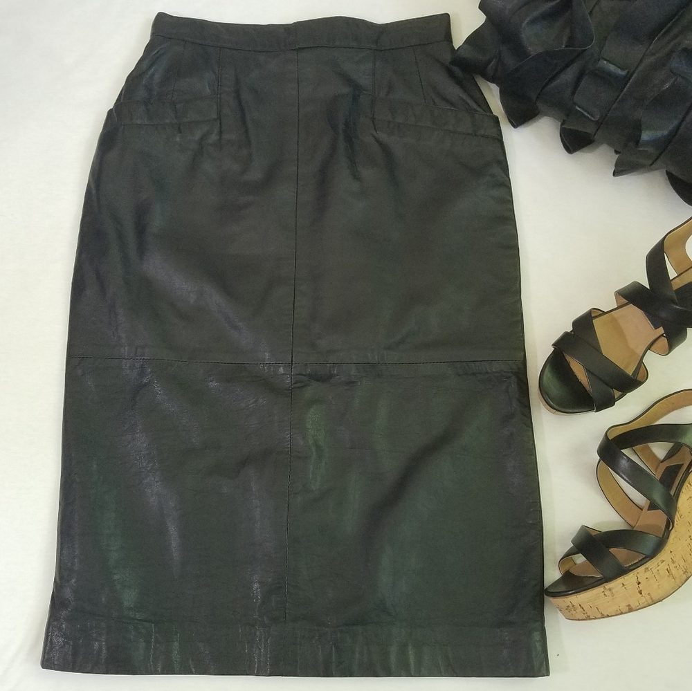 Wilsons Leather Black Pencil Skirt